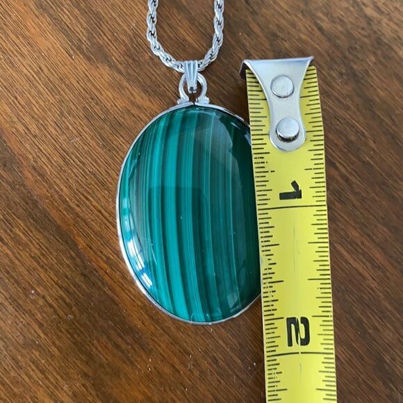 Malachite & sterling silver necklace - Picture 6 of 6